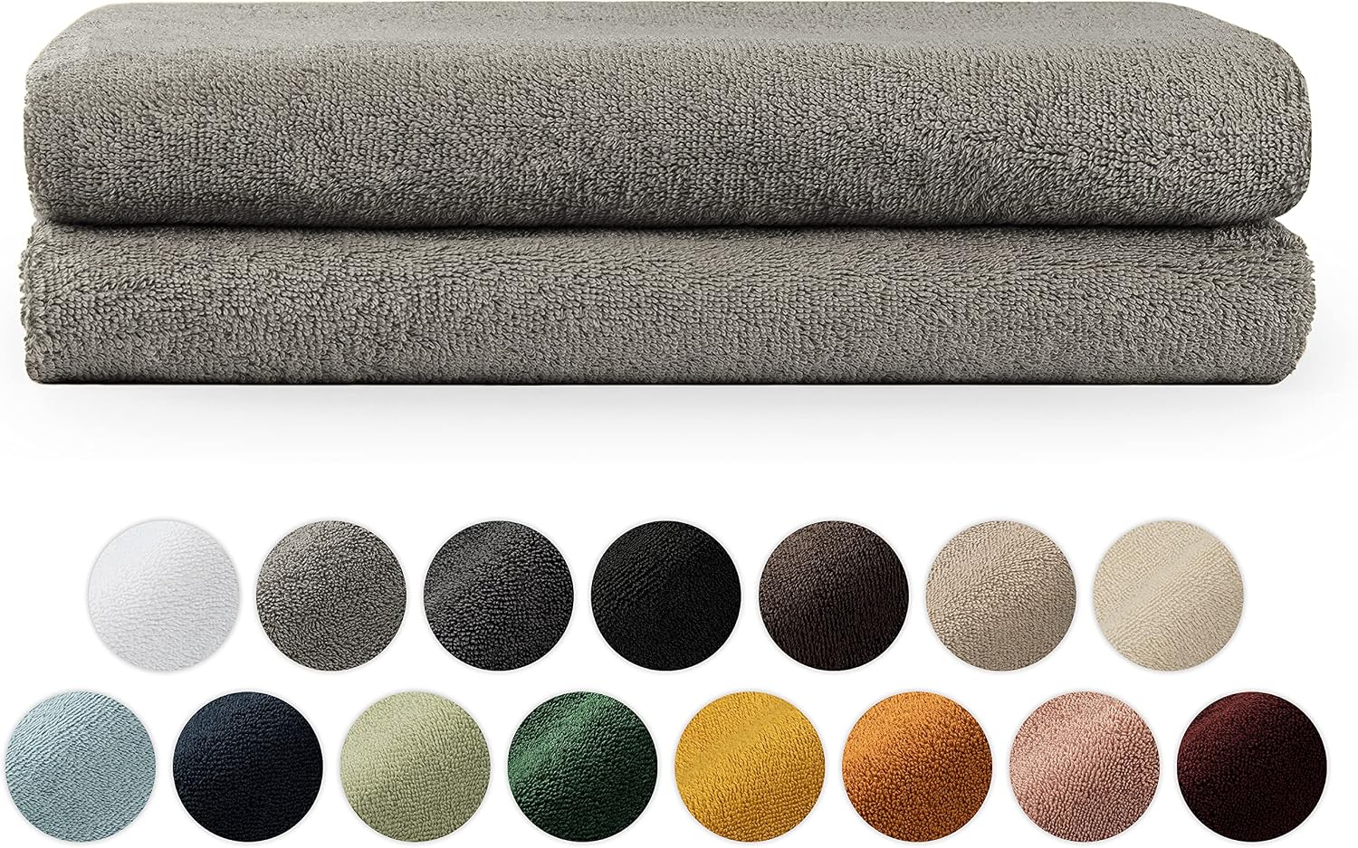 Blumtal Hotel Quality Towel Set - 2 Bath Towels 70x140, Soft and quick dry towel Bathroom Towels, Grey Towels, 100% Cotton