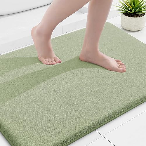 Miniatura 33 de Smiry Tapete de baño de espuma viscoelástica de 24 x 16 pulgadas, extra suave y absorbente, antideslizante, lavable para suelo, ducha y bañera,