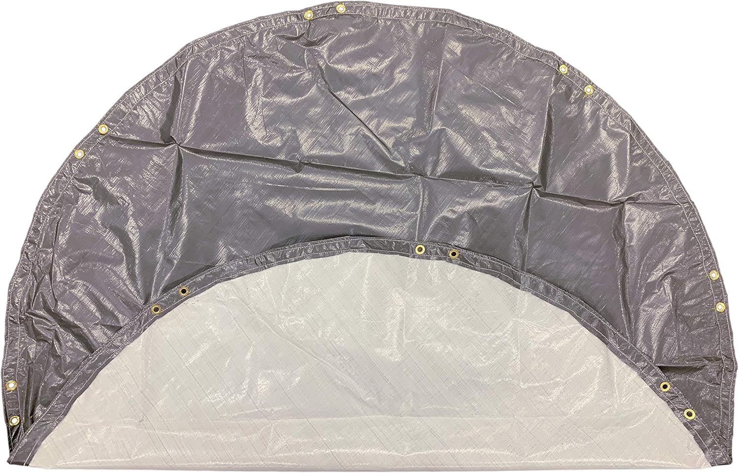 Round 18' Diameter Heavy Duty Silver/White Poly Tarp - 12 Mil, 6 Oz.