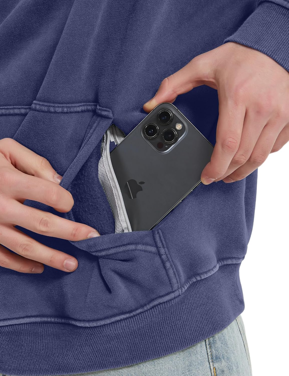 FAIABLE Mens Hoodies Fleece Fall Fashion Outfits Half Zip Sweatshirts Winter Jackets Oversized Pullover Tops Clothes 2025 - Image 3