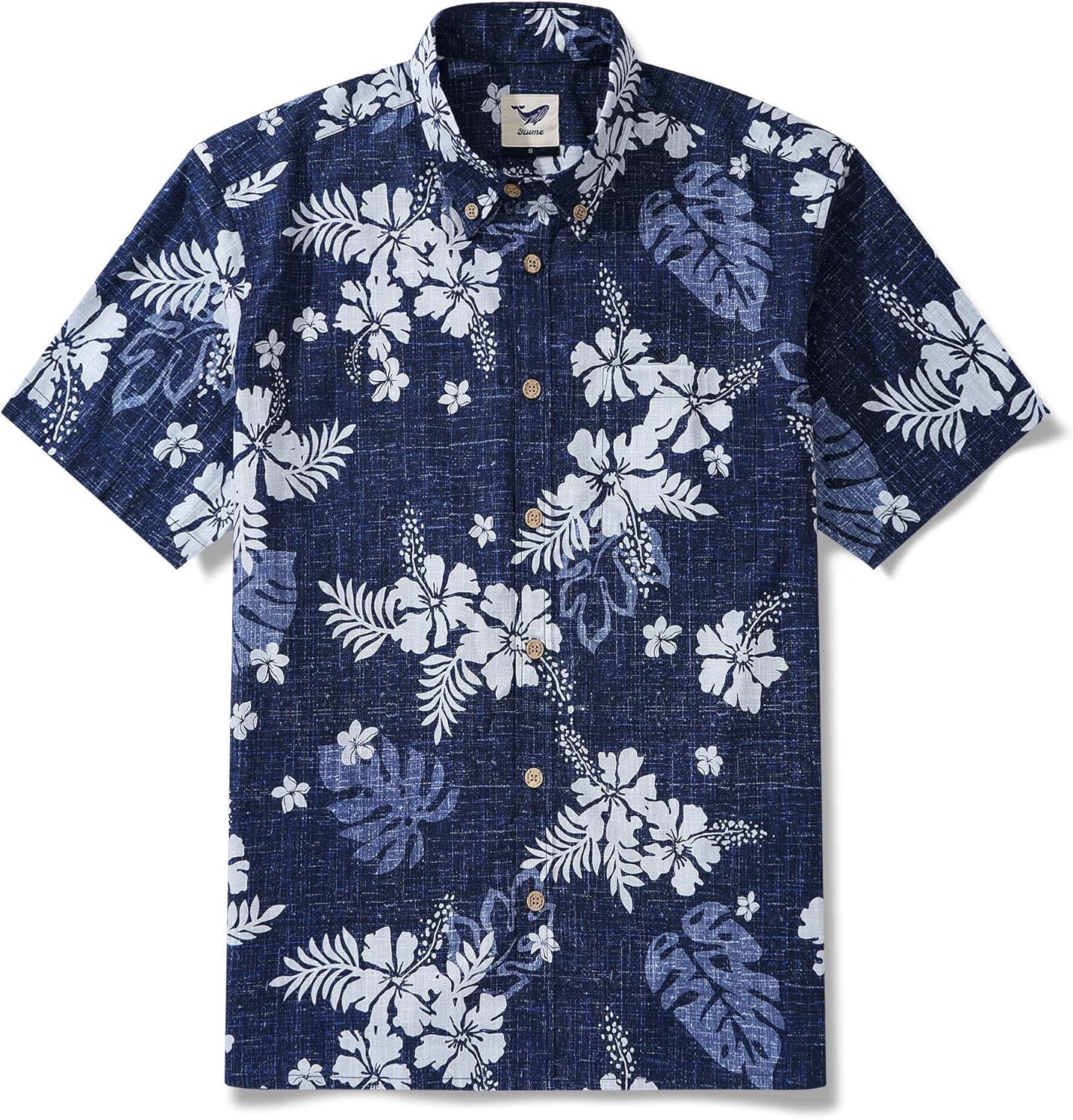 YIUME Tropical Hawaiian Shirt for Men Breathable Shirt Blue Short Sleeve Button-Down Shirt