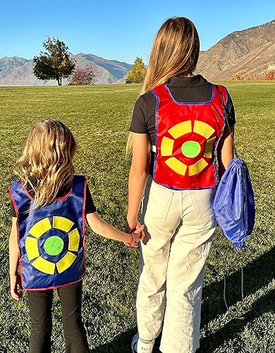 Miniatura 8 de Juego definitivo de Dodgeball para niños, juego de juguetes para 2 jugadores, 2 chalecos, 6 bolas Dodge y bolsa con cordón, divertido juego