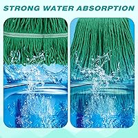 Vista 6 de Roshtia Paquete de 16 cabezales de repuesto para trapeador de alta resistencia, cabezal de trapeador comercial de repuesto con extremo bucle, cuerda