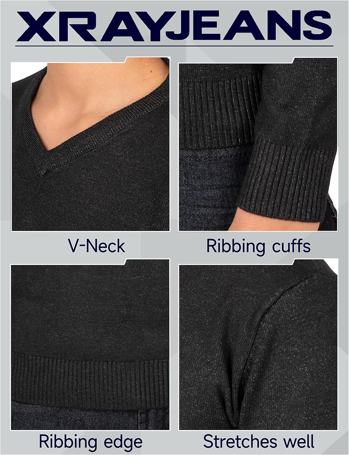 X RAY Boys School Uniform Sweater V-Neck (XS - XXL), Big Boys' & Little Kids Youth Long Sleeve V Neck Pullover Sweater - Image 7