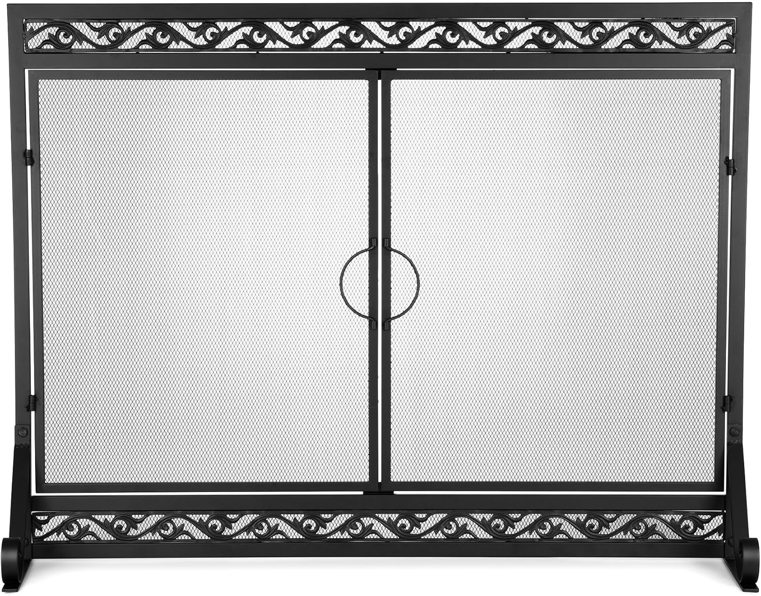 Stanbroil Fireplace Screen,Metal Fireplace Screen with Magnetic Doors and Spark Guard Grate for Fireplace Indoor Use, 44" W x 34" H