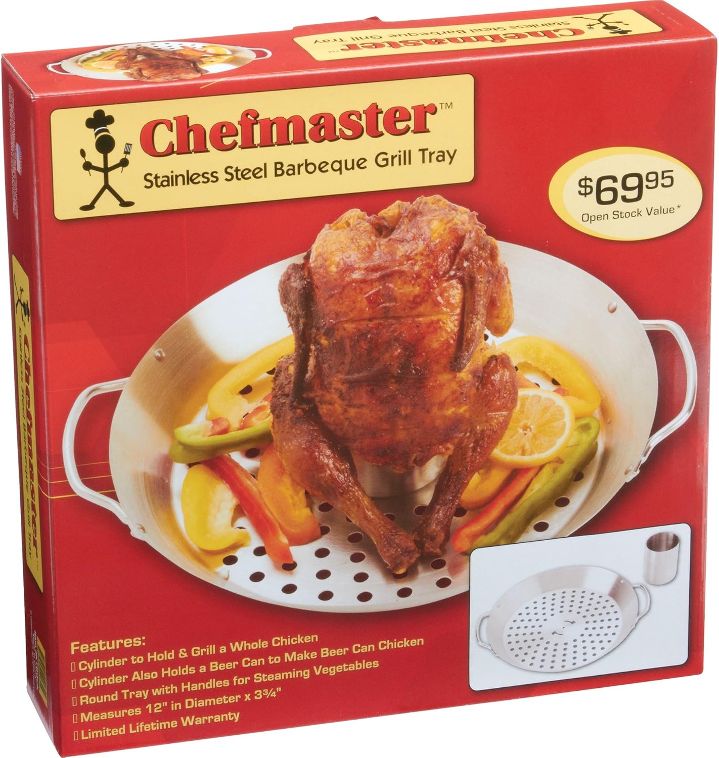 Chef-Master KTBQCK Stainless Steel BBQ Grill Tray