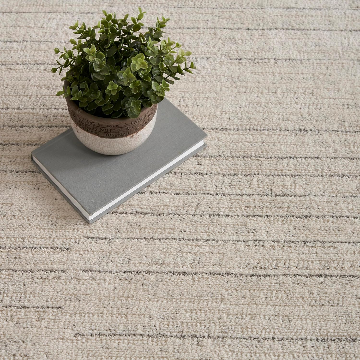 Nourison Home Santa Cruz Modern Abstract Ivory Grey 7'10" x 9'10" Area Rug, Easy Cleaning, Non Shedding, Bed Room, Living Room, Dining Room, Kitchen (8x10)