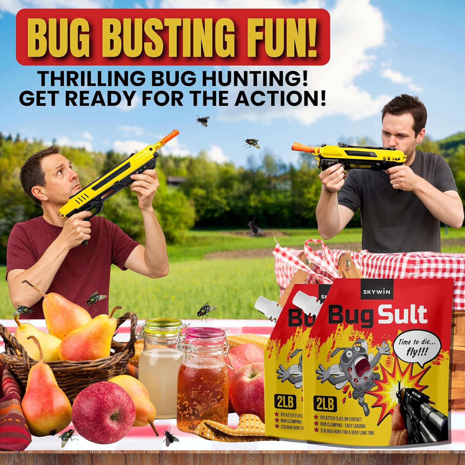 Skywin Fly Shooter Refill Salt – 2 lbs, Large Grain Salt Shooter for Enhanced Impact with Anti-Caking Formula, Easy Pour Spout for Fast Loading - Image 7