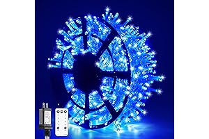JMEXSUSS 600 LED Blue Christmas Lights Outdoor
