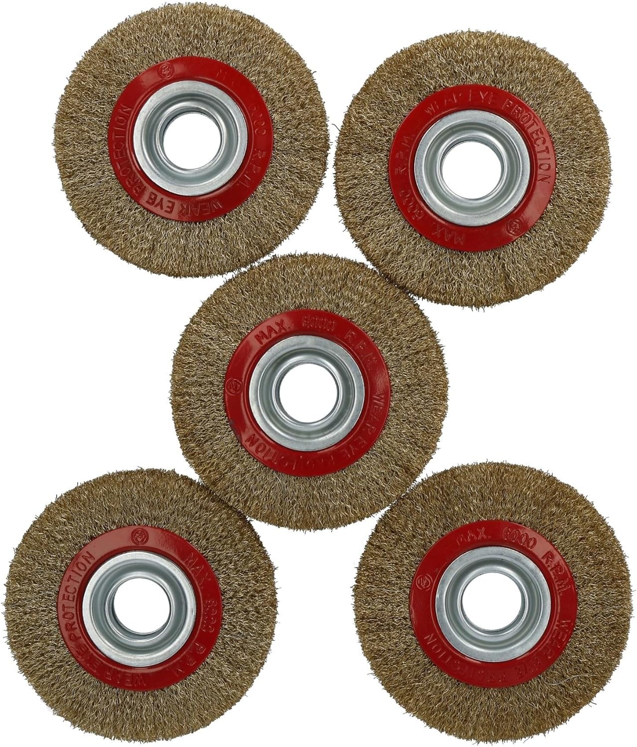 5 x 150mm Wire Wheels Brush Rust Paint Remover For 6" and 8" Bench Grinders