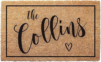 clicked craft Personalized Door Mat with Family Name - Custom Doormat with Anti-Slip Backing - 3 Size Options - Custom Door Mats for Front Door Front Door Mat for Outdoor Decor