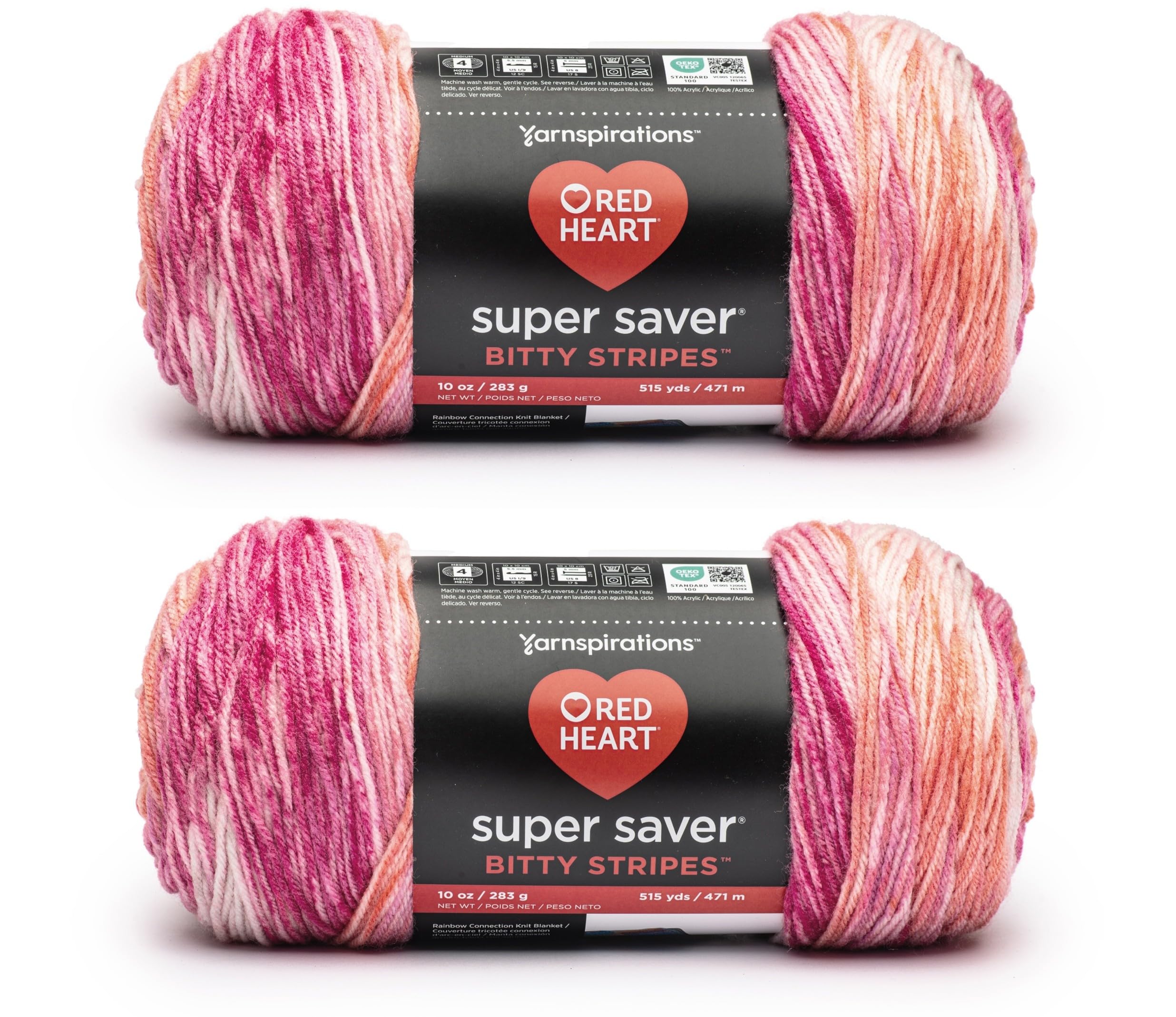 Amazon.com: Red Heart Super Saver Bitty Stripes Sweetie Yarn - 2