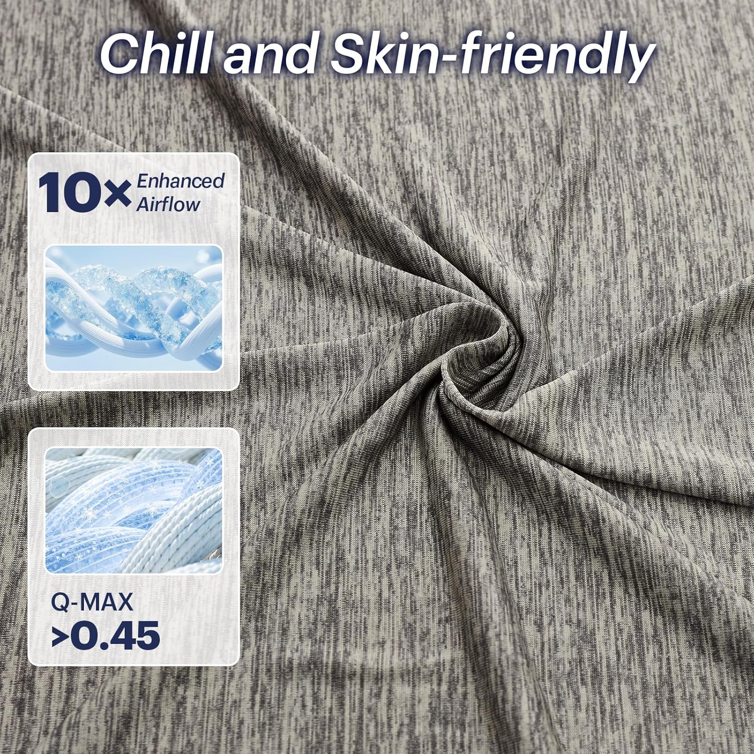 OMERAI Queen Sheet Set, 3 Piece Bed Sheets for Hot Sleeper, Breathable & Cooling, Includes 1 Fitted Sheet and 2 Pillowcases, Grey