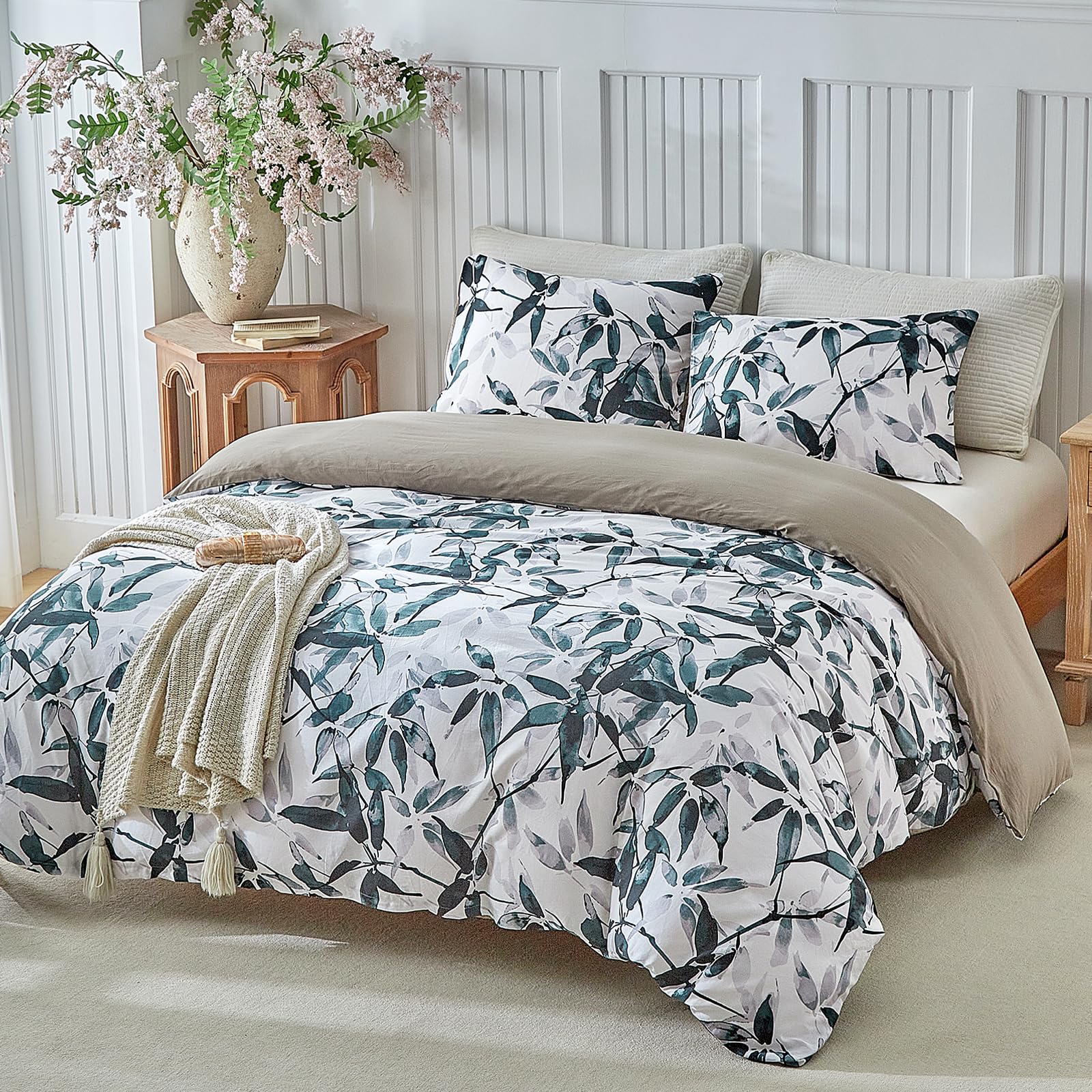 Lekesky 100% Cotton Duvet Cover Sets King Size, 200 Thread Count Cotton King Size Duvet Cover Sets - Image 2