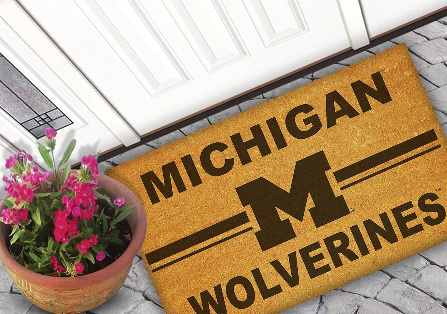 KH Sports Fan Michigan Wolverines Logo Team Coir Doormat, Multi,1063100330