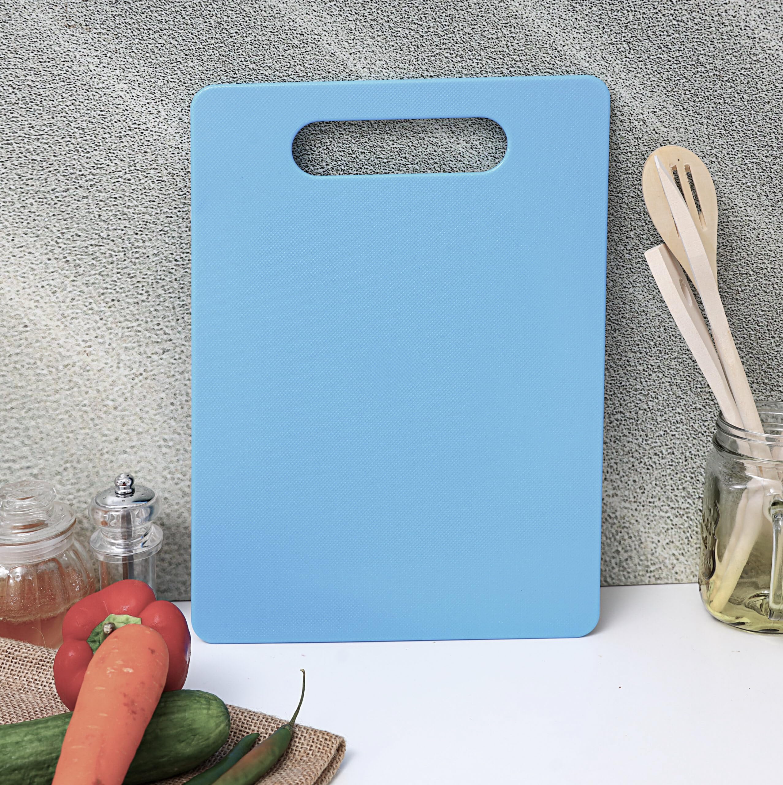 Dura Living Juego de 2 tablas de cortar de bambú y poliéster, tablas de cortar de bambú ecológicas y duraderas para carne, verduras y queso, doble textura, aptas para cuchillos, fácil de limpiar