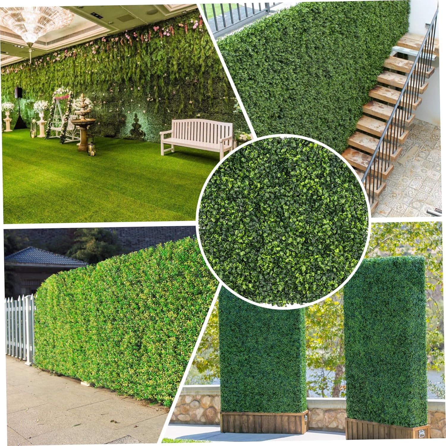 Artificial Grass Wall Decorative Privacy Hedge Screen 8Pcs – Green Grass Wall Panels Greenery Decor for Garden Fence Backyard, 10x10