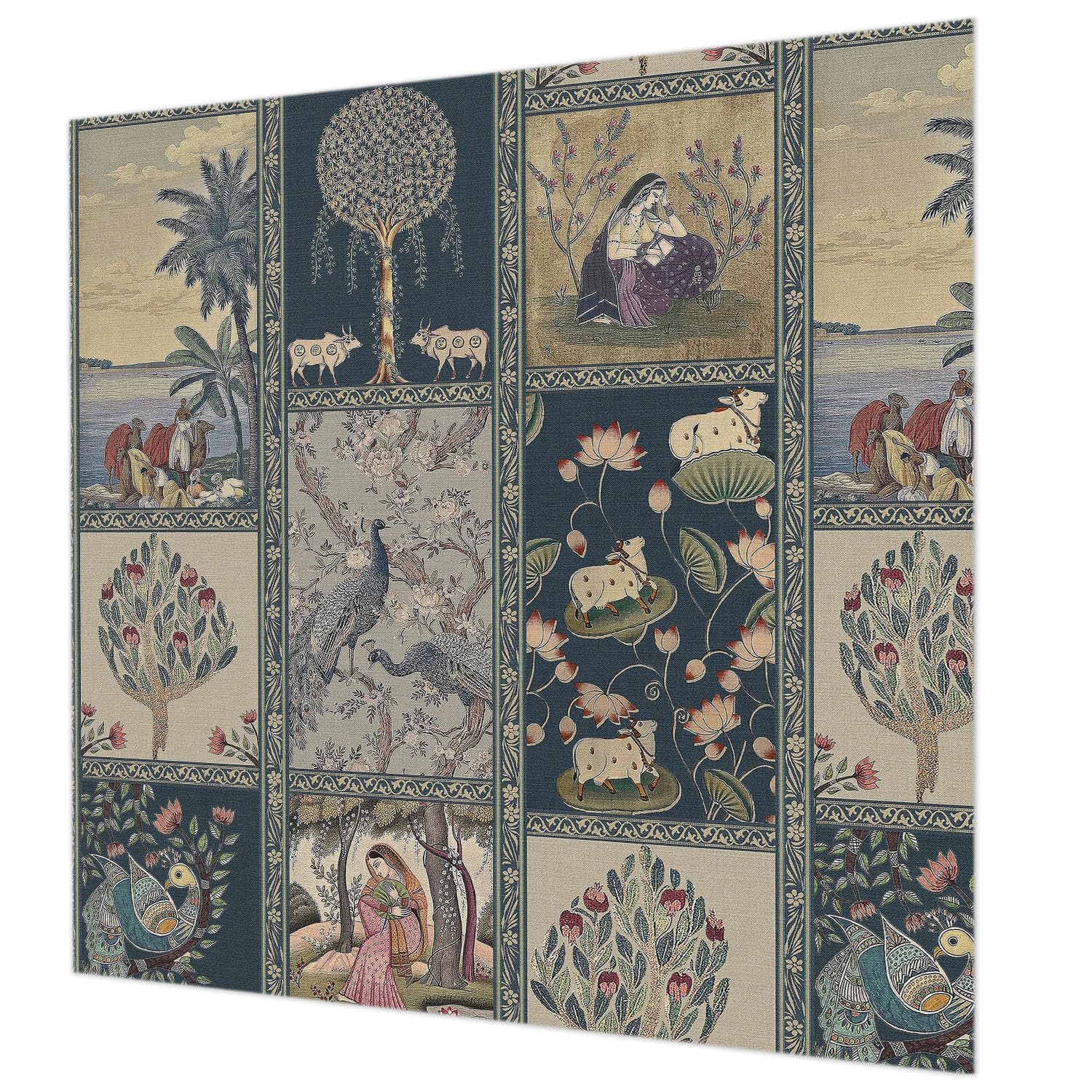 Papier peint intissé salon mur 250x250 cm grand format décoration intérieure romantique