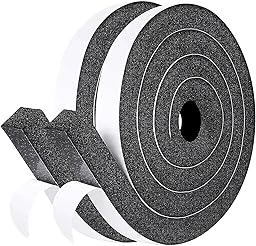 4M Self Adhesive Foam Weather Strip, 1.5mm (W) x 1.0mm (H), Sound Insulation and Thermal Weatherproof, for Doors and Windows