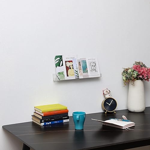 Miniatura 7 de Paquete de 6 estantes de esmalte de uñas para pared, estante colgante de acrílico transparente para esmalte de uñas, estante para pared de salón de