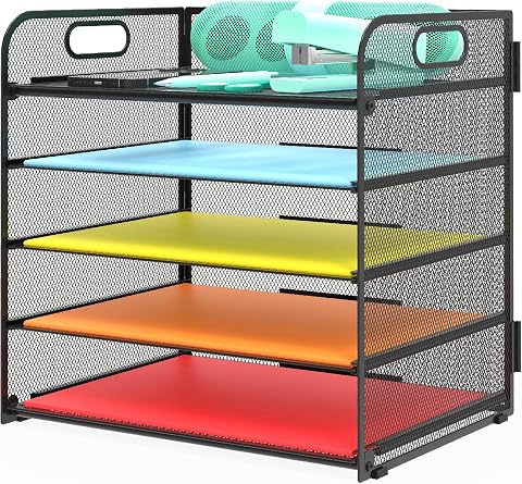 Letter Tray Paper Organizer 5-Tier Desk Organizer File Or...