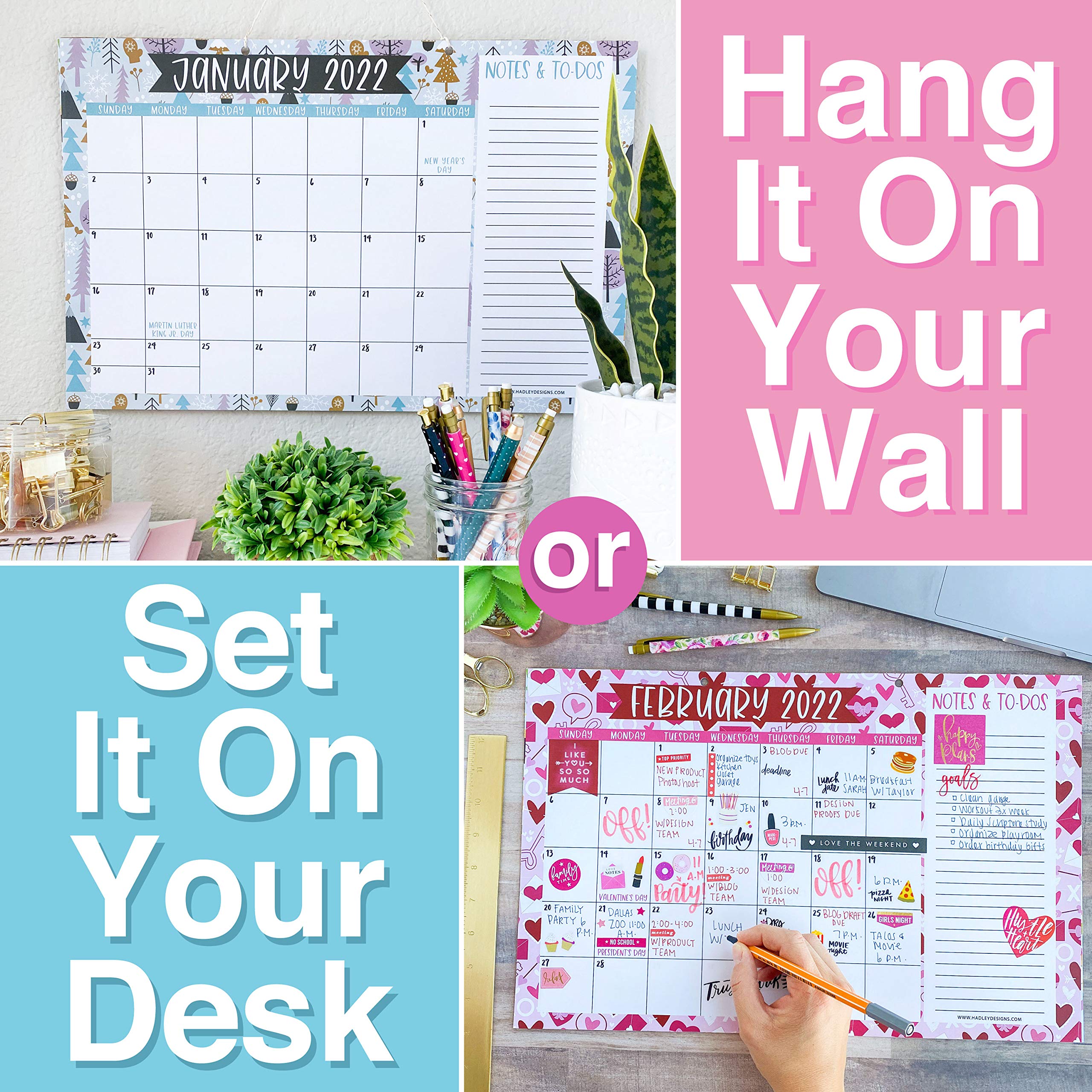 Buy 20212022 Doodle Desk Calendar, Large Monthly Wall Planner with