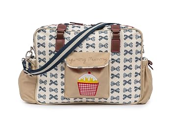 Baby Diaper Bag, Yummy Mummy Navy Bows