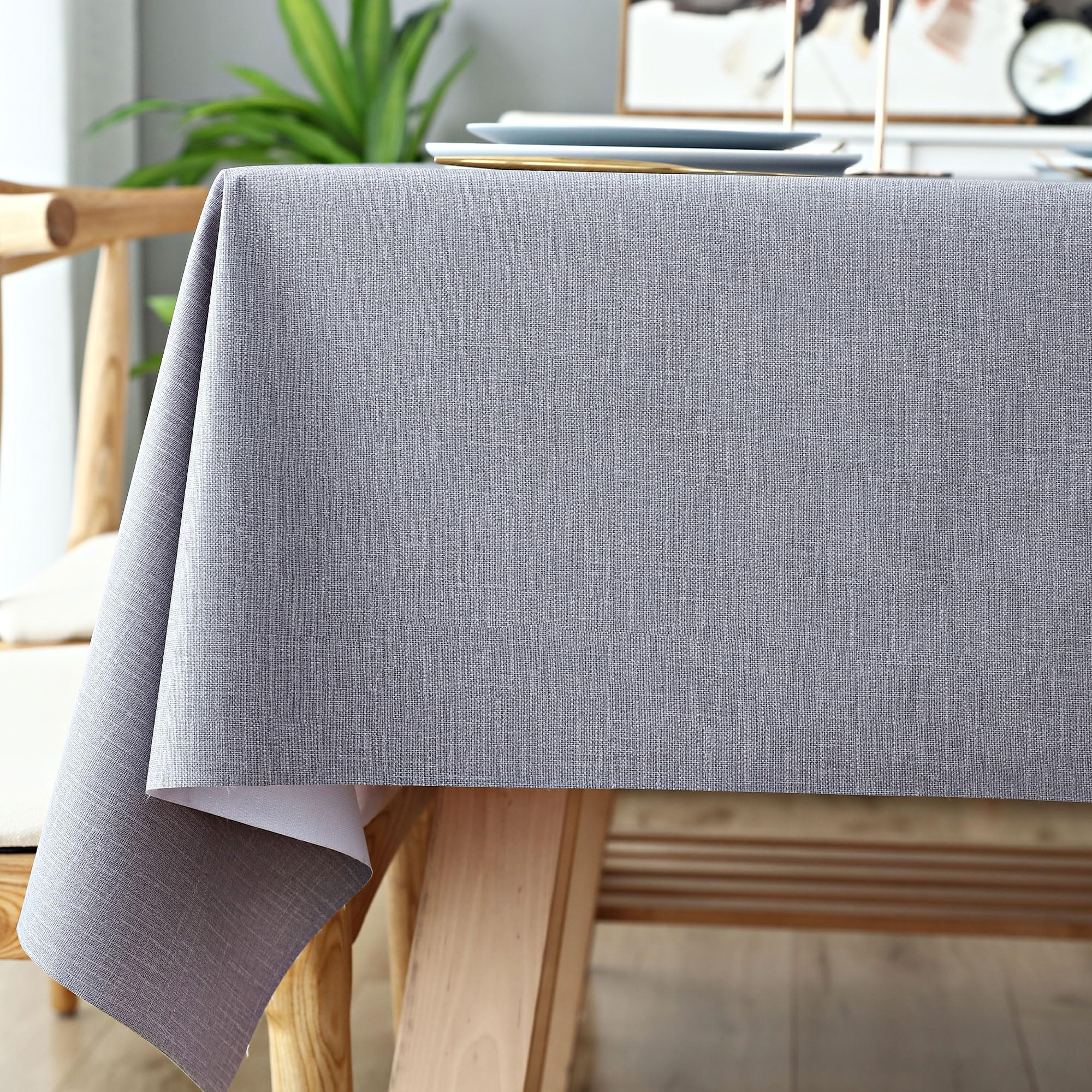 Amazon｜ChicCarry テーブルクロス ビニール 撥水 無地 長方形