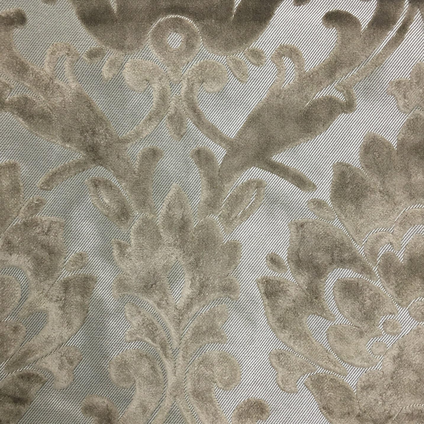 Radcliffe - Damask Pattern Lurex Burnout Velvet Upholstery Fabric by The Yard