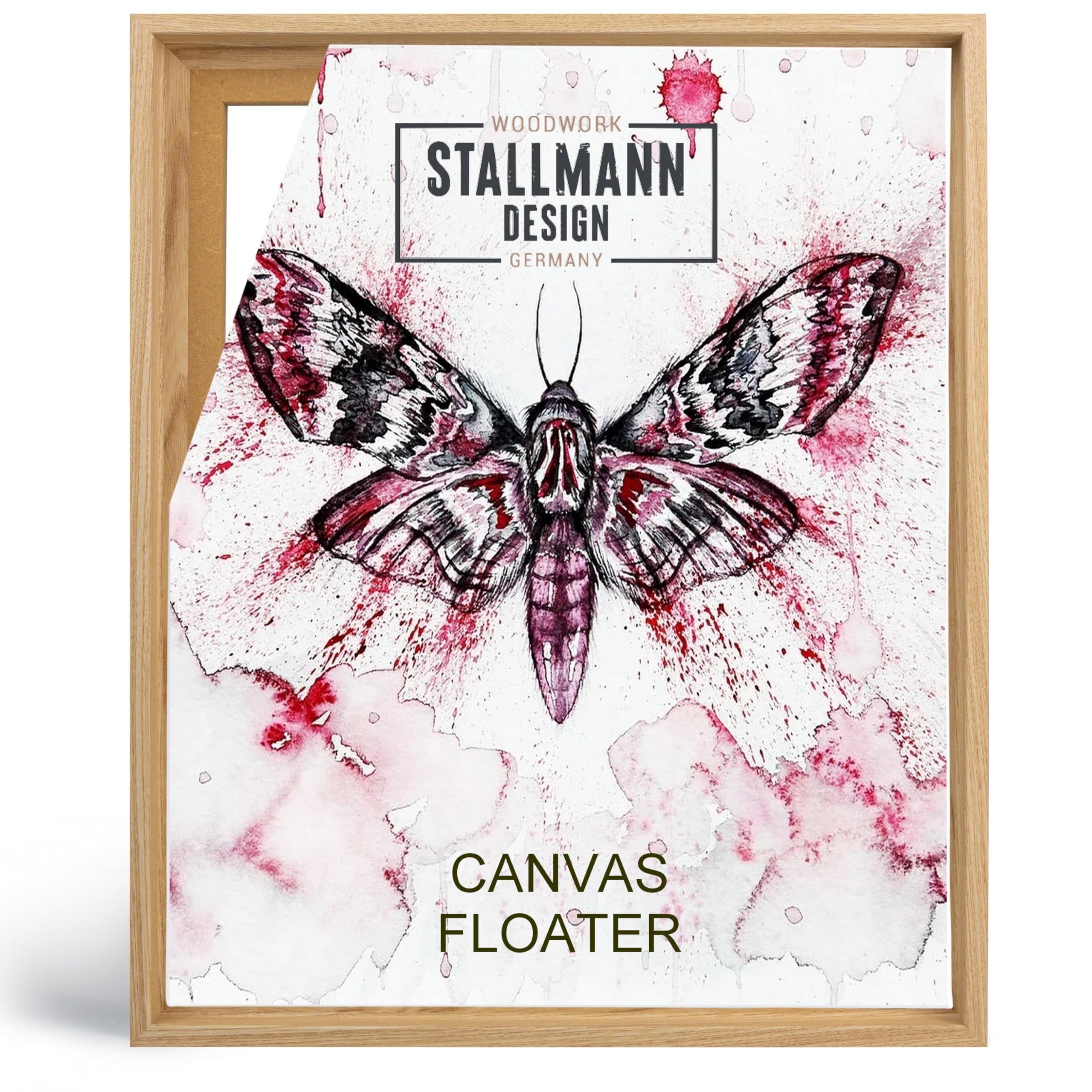 Schattenfugenrahmen 90 x 120 cm | Farbe: Pinie | Leer-Rahmen für Leinwände auf Keilrahmen | mit Montagezubehör | ohne Glas und Rückwand