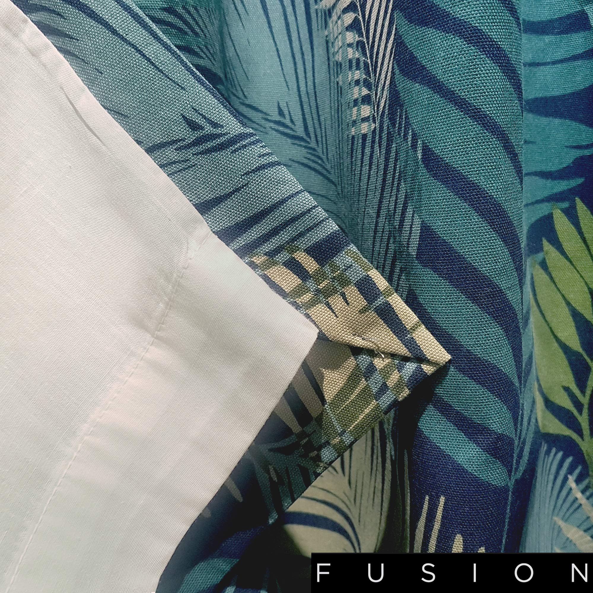 Fusion - Tropical - Par de Cortinas con Ojales 100% algodón, 168 x 229 cm, Multicolor