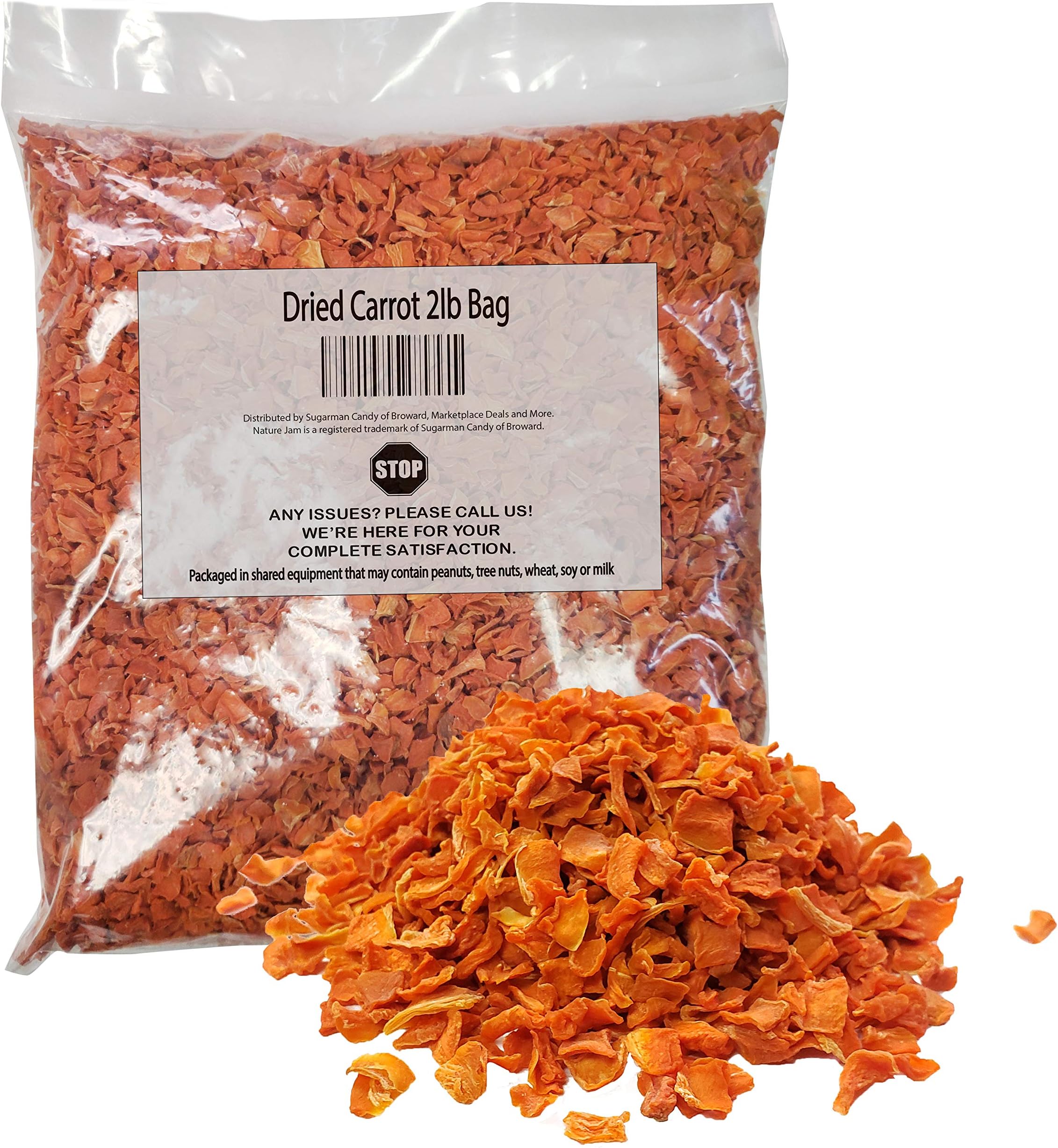 Dried Carrots 2 Pounds Bulk-Heat Sealed in a Poly Bag-Dehydrated Dried Vegetables