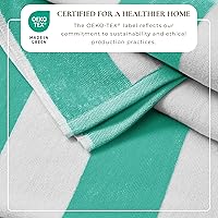 Vista 2 de Great Bay Home Toalla de playa de terciopelo a rayas de cabana 100% algodón (30 x 60).