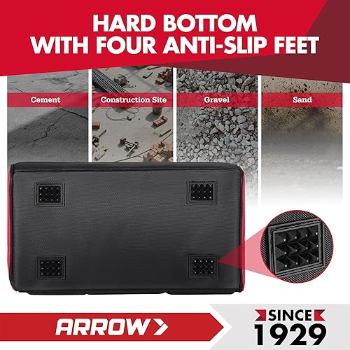 Miniatura 6 de ARROW - Bolsa de herramientas resistente de 14 pulgadas con pies antideslizantes, bolsa organizadora de herramientas con banda reflectante, tela