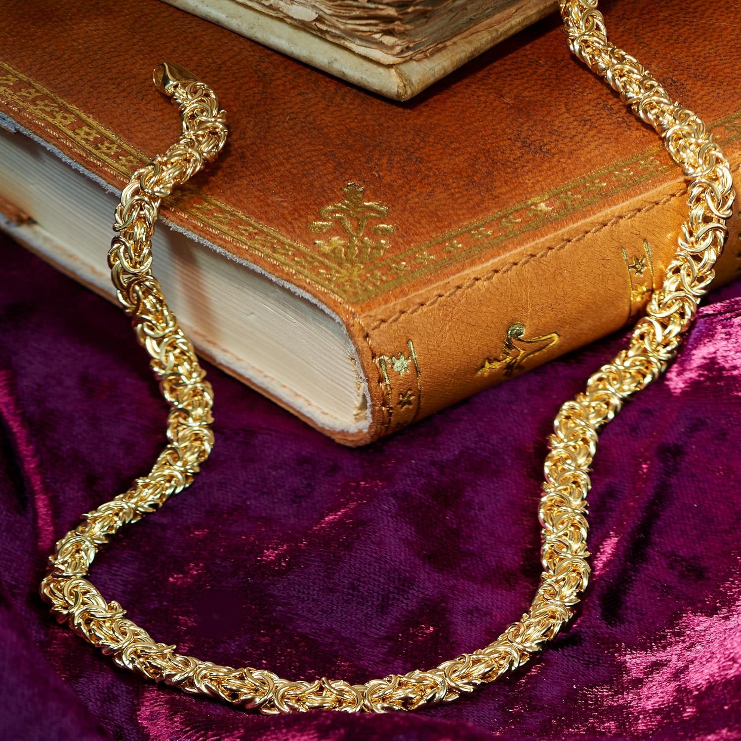 Ross-Simons 18kt Gold Over Sterling Silver Byzantine Necklace. 16 inches: Clothing, Shoes & Jewelry