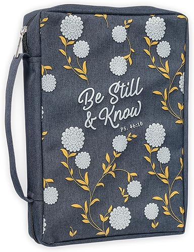 Funda de lona para hombres y mujeres con cremallera para Biblia o libro con asa.