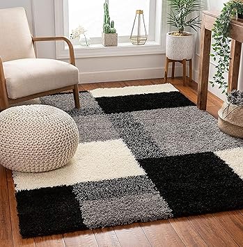 Shopgallery Modern Polyester Multi Color Anti Slip Shaggy Fluffy Fur Rug and Carpet, 2x4 Feet with Rectangular Shape