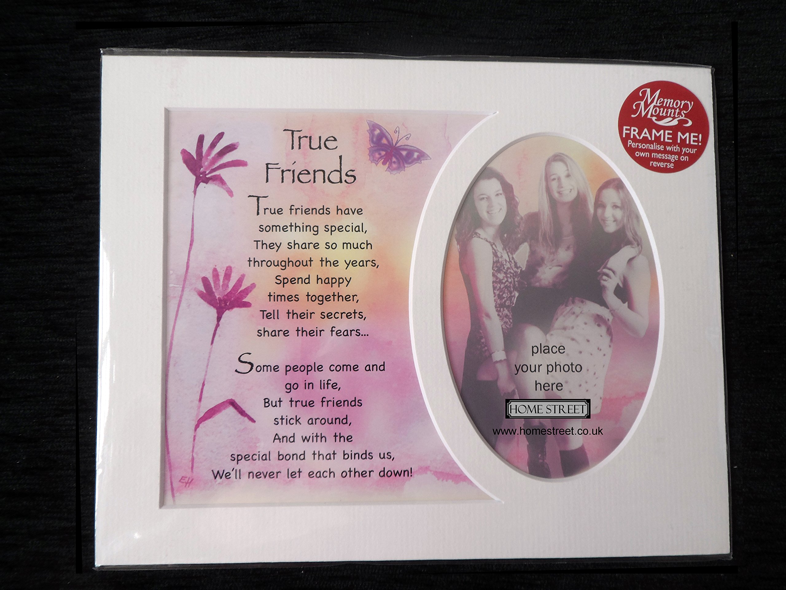 Homestreet Gifts True Friends Memory Mount Gift To Celebrate A Great Friendship With A Beautiful Verse Poem And A Choice Of Photo Frame (Mount Only)