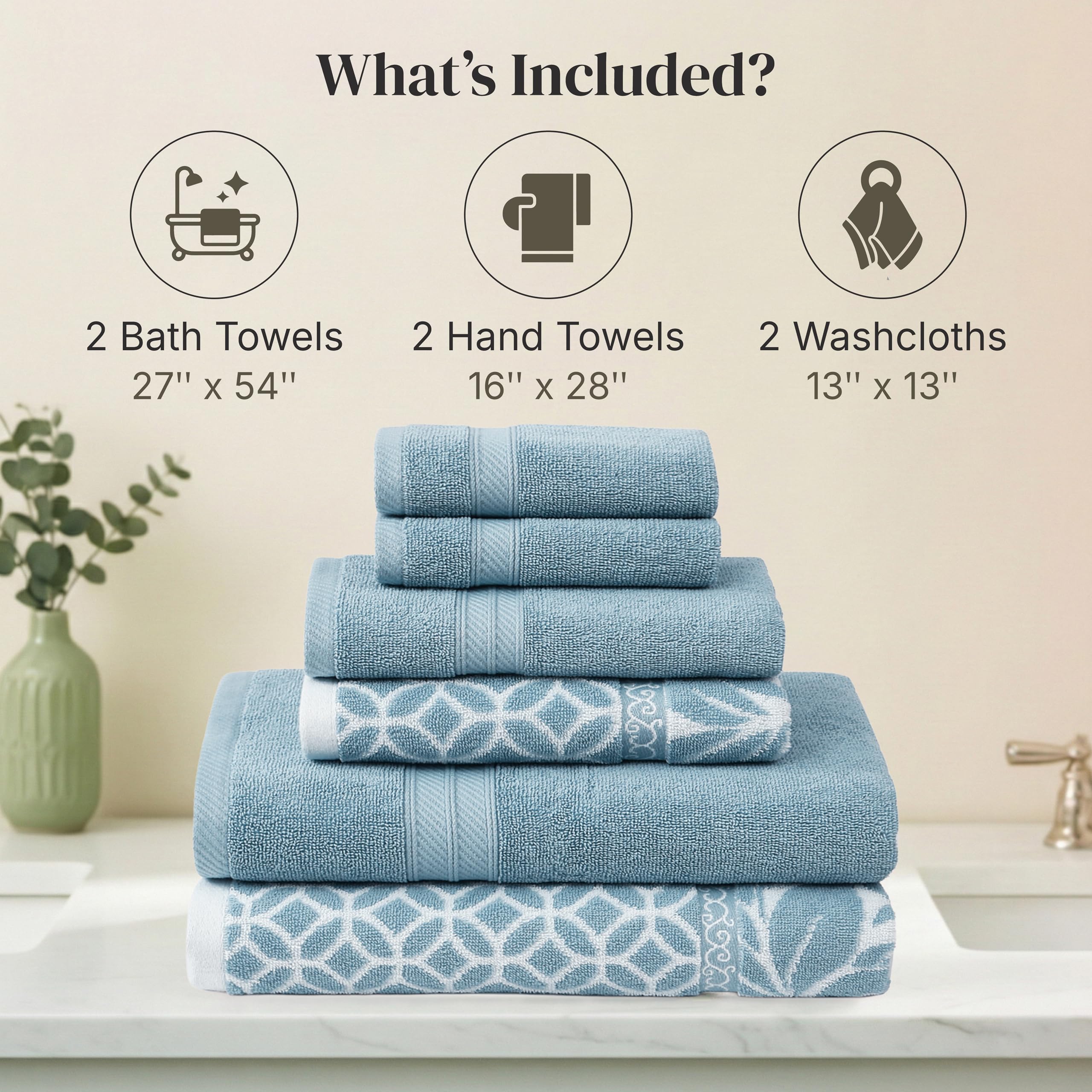 Amazon.com: Modern Threads Botanical Vine 6-Piece 100% Cotton