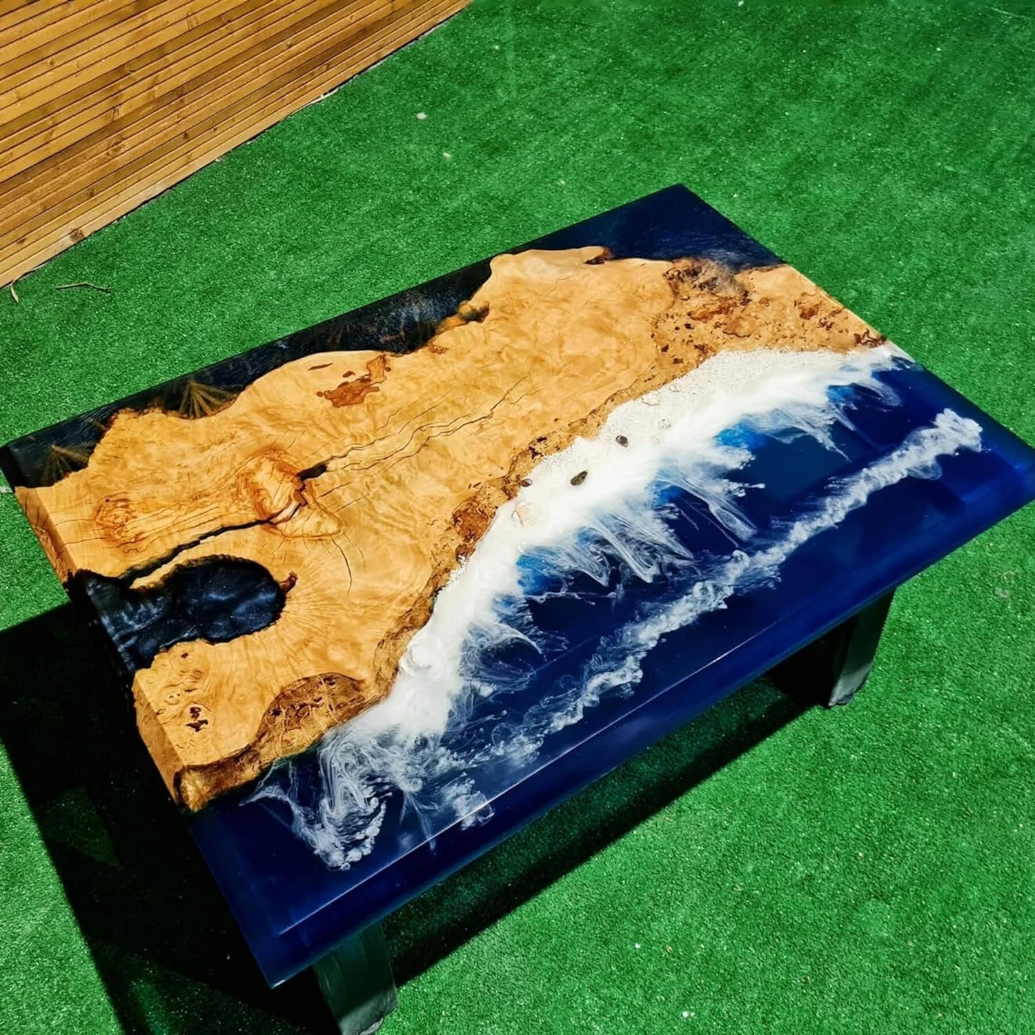Large Indoor Epoxy Dining Table Ocean Look Resin Coffee Table Living Room Table for 2, 4, 6, 8 Epoxy Table Top Resin Epoxy Table Home Décor Patio Table