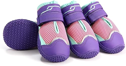 Miniatura 24 de Zapatos de perro para perros grandes, transpirables, para pavimento caliente, antideslizantes, botas y protectores de patas para el verano