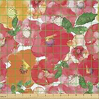 Vista 292 de Ambesonne Tela de Fiesta Popstar por Yarda, Estilo de Dibujos Animados Garabatos Dibujados a Mano Tema Musical Impresión de Arte Lineal, Tela