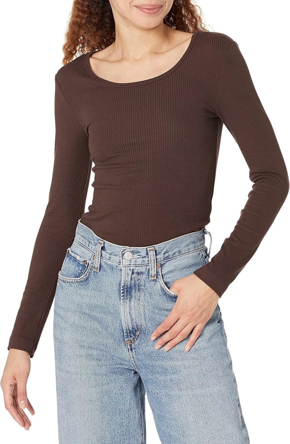 Amazon Essentials Sweater for Women, Long Sleeve Slim-Fit Rib Scoop Neck (Available in Plus Size), Pack of 2 - Image 2