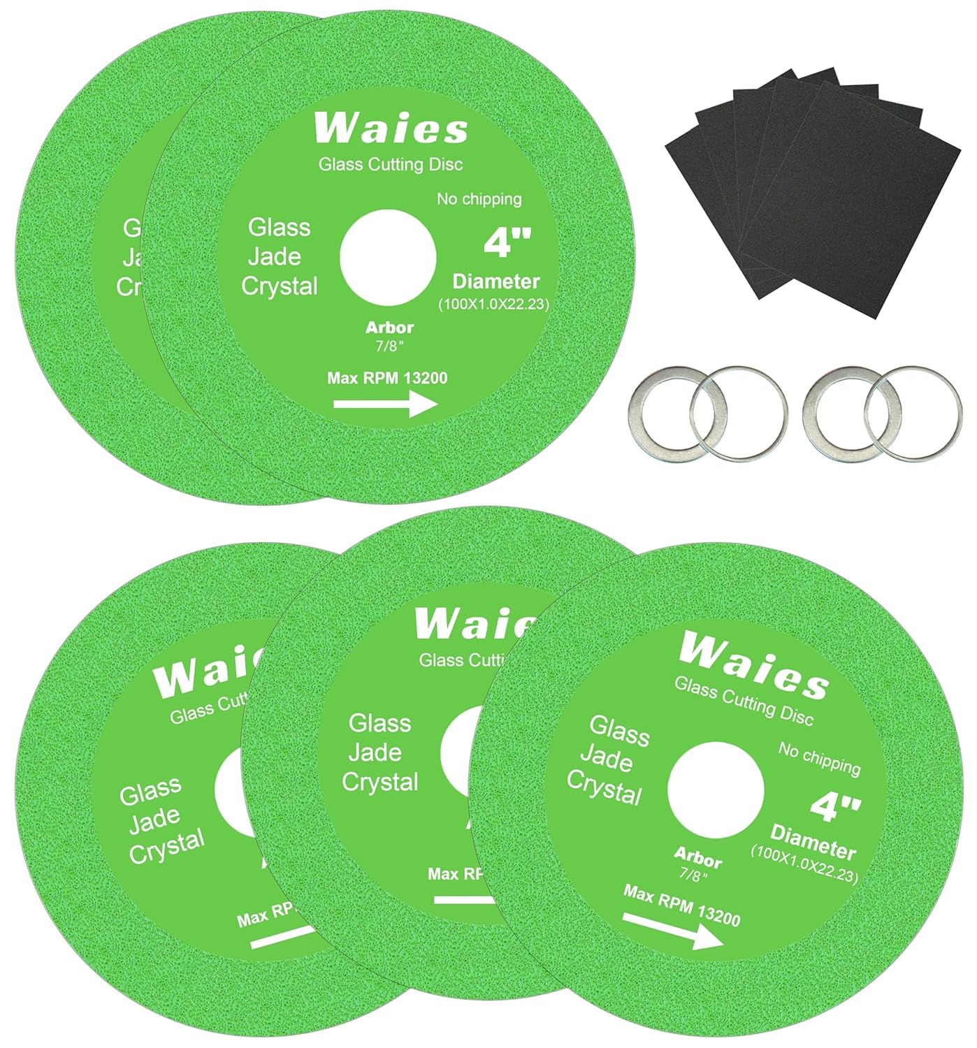 Glass Cutting Disc with 7/8" (22.23mm) Hole 4.5 Inch Glass Ceramic Cutting Polishing Disc for Angle Grinder Diamond Ultra-Thin Saw Blade for Grinding of Glass Jade Crystal Tile 3(pcs)