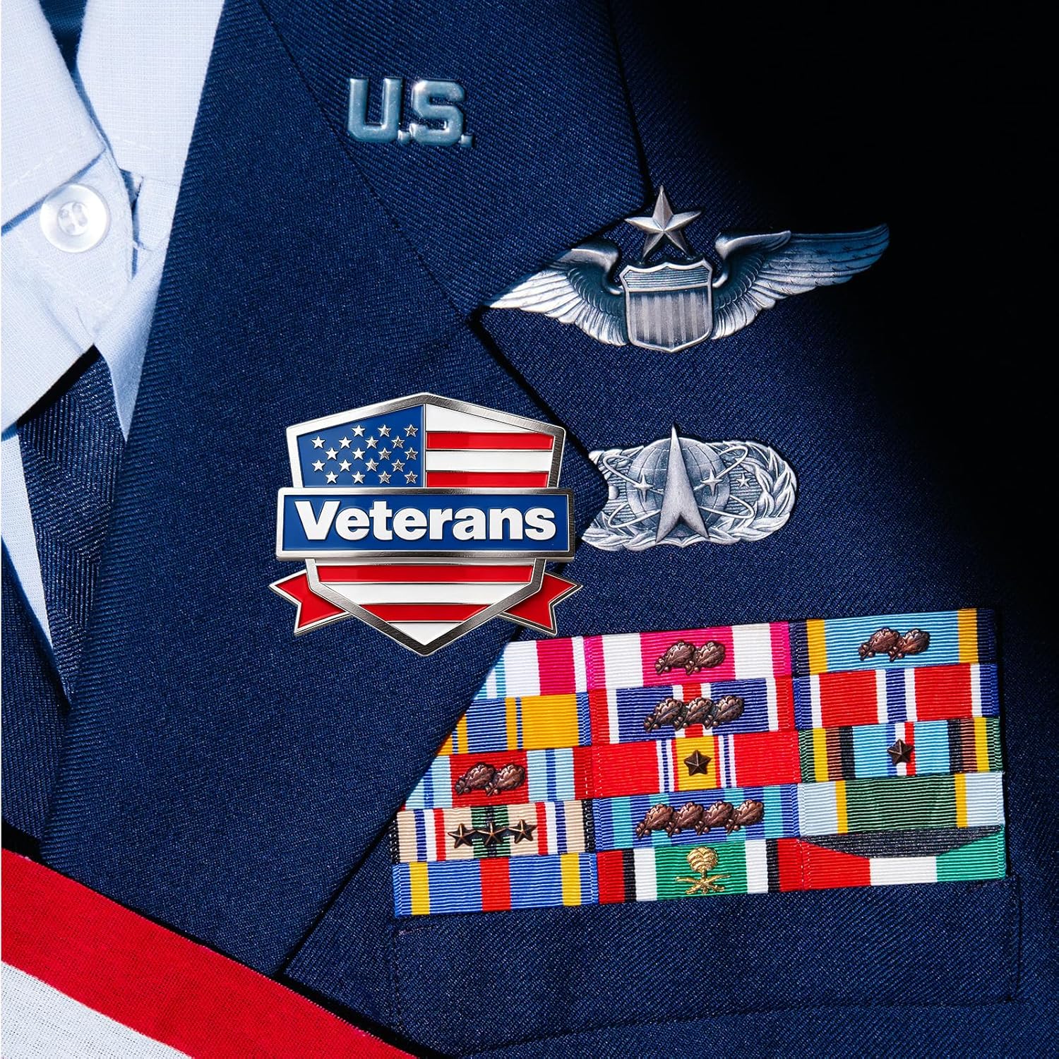 12/25/50/100 pieces Silver-plated color enamel United States of America Veterans Day lapel pin Veteran brooches pins American veteran's USA Memorial Military patriotic Decoration Souvenir badge bulk - Image 4