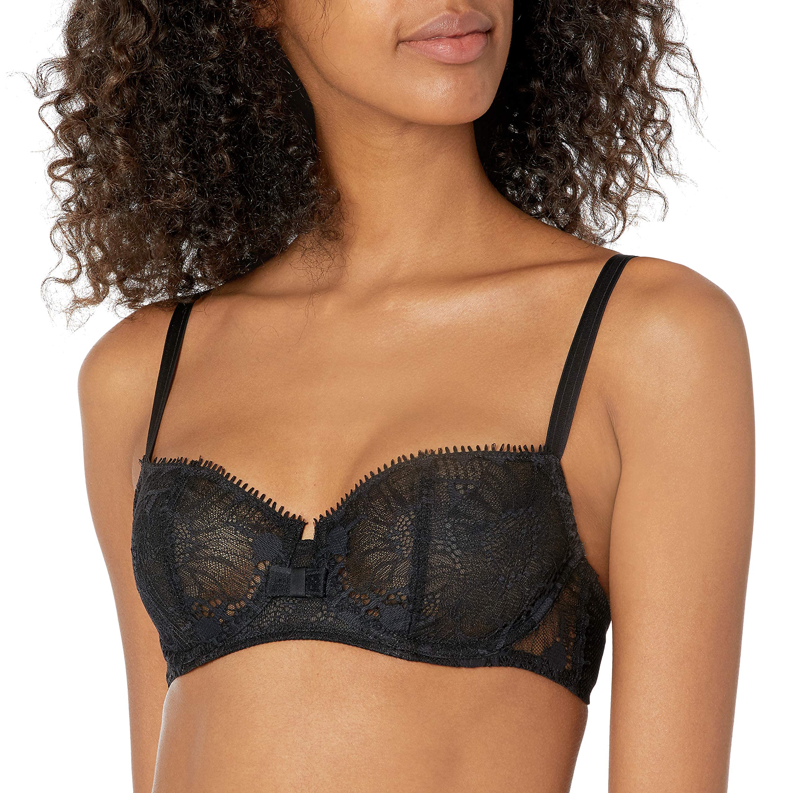 Chantelle Day to Night Lace Unlined Demi Bra, Black, 36DD, Model 15F5