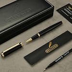 BEILUNER Stylo Rollerball de luxe,24K Trim d'or, conceptions nobles et élégantes, renouvellement d'encre Schneider, meilleur ensemble de stylo à bille pour hommes & Femmes, Professionnelle, Direction générale, Stylos Nice