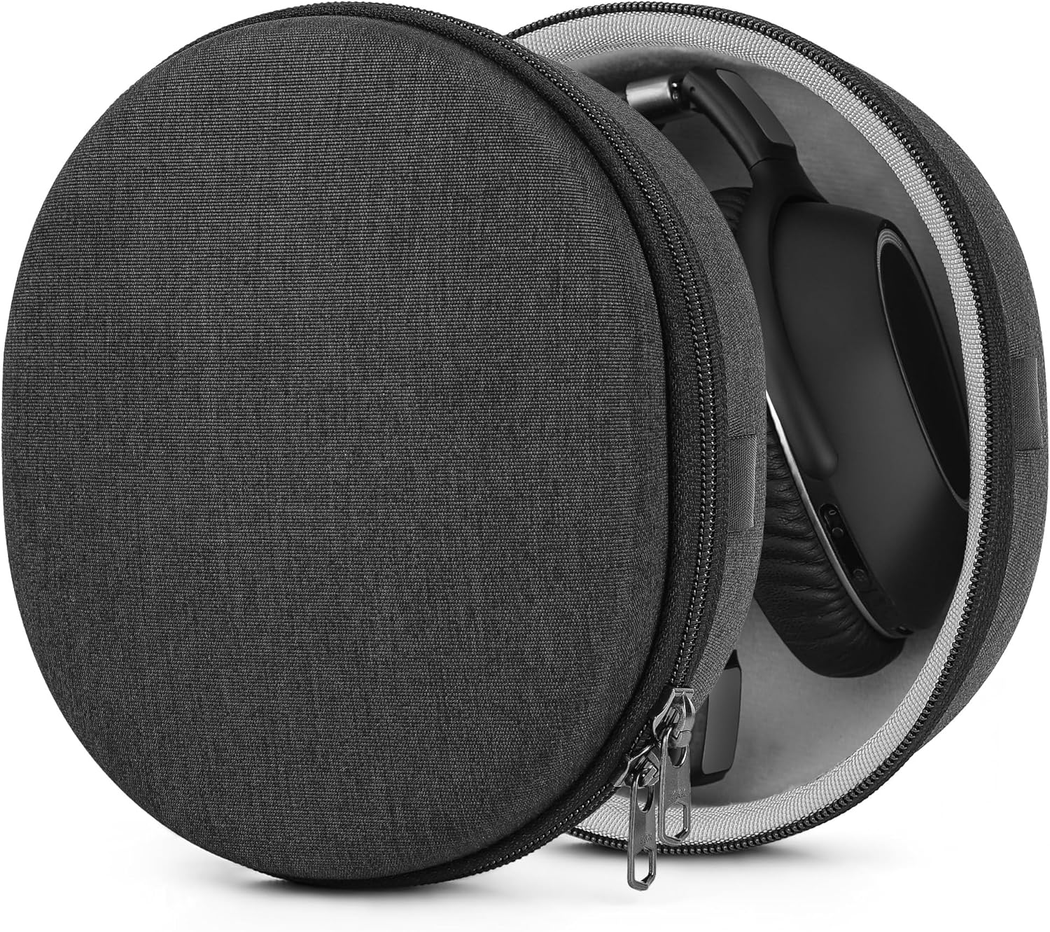 Geekria Shield Headphones Case Compatible with Sennheiser Momentum 3 Wireless, HD 350BT, HD 450BT, PXC 550 II Case, Replacement Hard Shell Travel Carrying Bag with Cable Storage (Dark Grey)