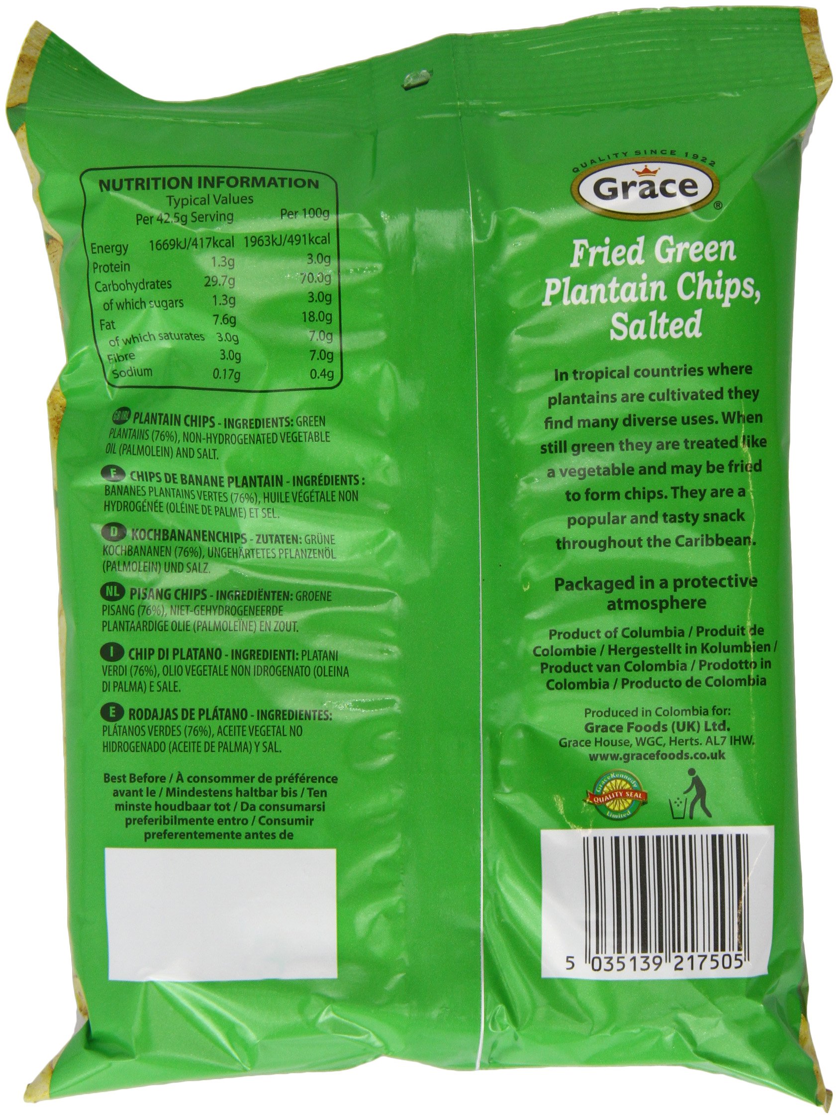 Grace Green Plantain Chips (Salted) – Crunchy Snack, 85g Bags, Pack Of 3-758242
