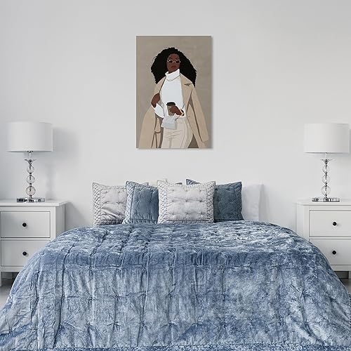 Miniatura 3 de Wynwood Studio Lienzo moderno de moda y glamour, arte de pared para sala de estar, dormitorio y baño, 20 x 30 pulgadas, decoración del hogar marrón